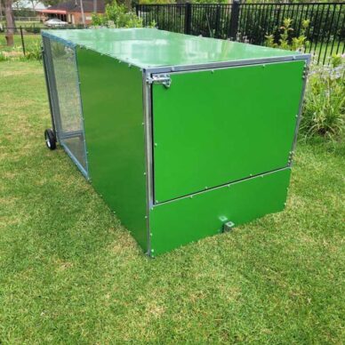 chook rental program coop with backyard model tractor